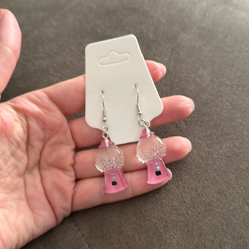 🛍️BUNDLE 3 for $17 earrings mini kawaii food candy animal - GUMBALL MACHINE